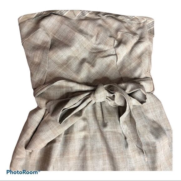 Lida Baday Wool Plaid Strapless Dress Size 4 Academia Business Casual Office 4 - Picture 11 of 14